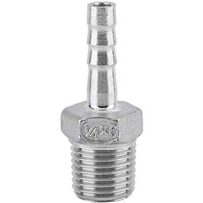 Walfront Raccord de tuyau fileté mâle SS304 en acier inoxydable BSP (1/4 x 6 mm) - Publicité Walfront Raccord de tuyau fileté mâle SS304 en acier inoxydable BSP (1/4 x 6 mm) - Publicité
