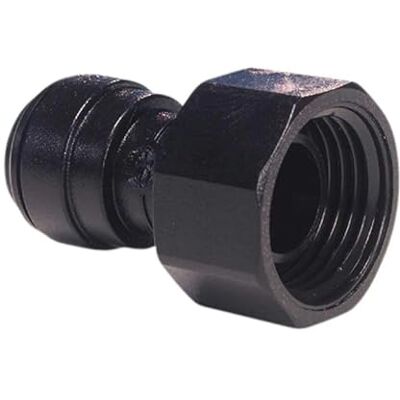 John Guest Raccord femelle 15 x 21 (1/2"), pour tuyau 10 mm, acétal noir JOHRACM321014E - Publicité John Guest Raccord femelle 15 x 21 (1/2"), pour tuyau 10 mm, acétal noir JOHRACM321014E - Publicité