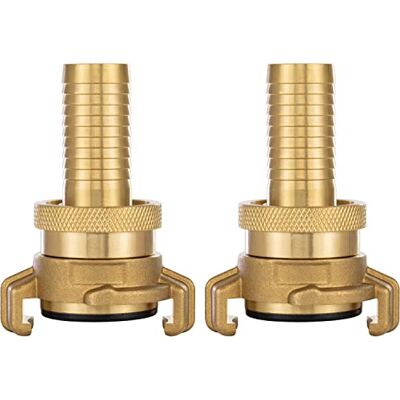 POPPSTAR Lot de 2 raccords d’aspiration et de haute pression en laiton (raccord 3/4 pouce embout de tuyau) avec joint et contre-écrou, pour tuyau diamètre intérieur 19 mm - Publicité POPPSTAR Lot de 2 raccords d’aspiration et de haute pression en laiton (raccord 3/4 pouce embout de tuyau) avec joint et contre-écrou, pour tuyau diamètre intérieur 19 mm - Publicité