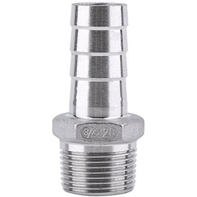 Walfront Raccord de Tuyau de Filetage Mâle Raccord de Queue de Tuyau de Barb BSP Acier Inoxydable SS304 (3/4"x20mm) - Publicité Walfront Raccord de Tuyau de Filetage Mâle Raccord de Queue de Tuyau de Barb BSP Acier Inoxydable SS304 (3/4"x20mm) - Publicité
