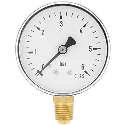 Walfront 60mm Dia 0-6bar Echelle Pneumatique Double manomètre de Pression d' d'eau de gaz Manomètre tout usage Hydraulique Testeur Piézomètre 1/4" NPT Laiton interne TS-60-6 - Publicité Walfront 60mm Dia 0-6bar Echelle Pneumatique Double manomètre de Pression d' d'eau de gaz Manomètre tout usage Hydraulique Testeur Piézomètre 1/4" NPT Laiton interne TS-60-6 - Publicité