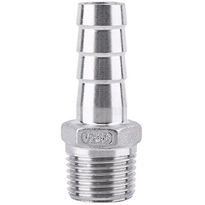 Walfront Raccord de Tuyau de Filetage Mâle Raccord de Queue de Tuyau de Barb BSP Acier Inoxydable SS304 (1/2"x15mm) - Publicité Walfront Raccord de Tuyau de Filetage Mâle Raccord de Queue de Tuyau de Barb BSP Acier Inoxydable SS304 (1/2"x15mm) - Publicité