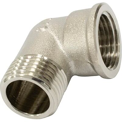 AERZETIX Coude en Laiton à 90° 1/2''x1/2'' Mâle/Femelle Raccord de Tuyau Fileté à Visser Finition Nickelée/Mate - Publicité AERZETIX Coude en Laiton à 90° 1/2''x1/2'' Mâle/Femelle Raccord de Tuyau Fileté à Visser Finition Nickelée/Mate - Publicité