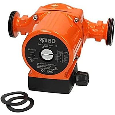 IBO Pompe de circulation d'eau chaude OHI 25-60/180, Modern, Orange, Fonte, Pompe à eau, 6 mètres, 55 litres/min, 230 volts - Publicité IBO Pompe de circulation d'eau chaude OHI 25-60/180, Modern, Orange, Fonte, Pompe à eau, 6 mètres, 55 litres/min, 230 volts - Publicité