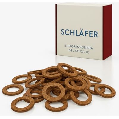 Schläfer 182910 Joints en liège pour régulateur de bouteille de gaz GPL, tuyaux flexibles 1/2" (17x11x2 mm) Lot de 100 pièces - Publicité Schläfer 182910 Joints en liège pour régulateur de bouteille de gaz GPL, tuyaux flexibles 1/2" (17x11x2 mm) Lot de 100 pièces - Publicité