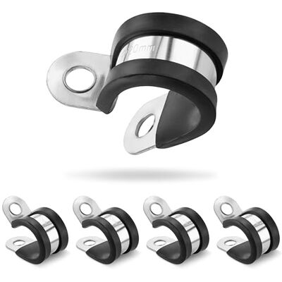 POPPSTAR 5x Colliers de Serrage en P, Acier Inoxydable, Plage de Serrage 20mm, Largeur 20mm, Caoutchouc - Publicité POPPSTAR 5x Colliers de Serrage en P, Acier Inoxydable, Plage de Serrage 20mm, Largeur 20mm, Caoutchouc - Publicité