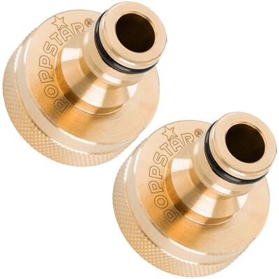 POPPSTAR Raccord de robinet 1 pouce filetage femelle (30 mm) et raccord rapide pour tuyau d’arrosage (compatible avec le système de connexion Gardena), 2 pièces - Publicité POPPSTAR Raccord de robinet 1 pouce filetage femelle (30 mm) et raccord rapide pour tuyau d’arrosage (compatible avec le système de connexion Gardena), 2 pièces - Publicité