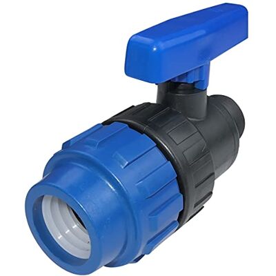 AERZETIX C51799 Vanne/Robinet d'arrêt à Boisseau sphérique Filetage Externe 1'' x Tuyau Ø32mm à Visser raccord Compression en Plastique - Publicité AERZETIX C51799 Vanne/Robinet d'arrêt à Boisseau sphérique Filetage Externe 1'' x Tuyau Ø32mm à Visser raccord Compression en Plastique - Publicité