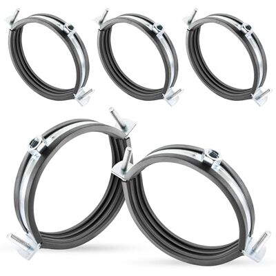 POPPSTAR collier de serrage tuyau, lot de 5 colliers de fixation à vis pour tube (plage de serrage 108-114 mm) avec goujons M8x90 et chevilles, acier W1 galvanisé - Publicité POPPSTAR collier de serrage tuyau, lot de 5 colliers de fixation à vis pour tube (plage de serrage 108-114 mm) avec goujons M8x90 et chevilles, acier W1 galvanisé - Publicité