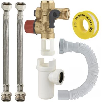 NT NOYON & THIEBAULT Kit raccordement Groupe de sécurité droit norme NF 20x27 (3/4) siège laiton + siphon + flexibles d'alimentation + flexible évacuation + teflon chauffe eau/cumulus NOYON & THIEBAULT - Publicité NT NOYON & THIEBAULT Kit raccordement Groupe de sécurité droit norme NF 20x27 (3/4) siège laiton + siphon + flexibles d'alimentation + flexible évacuation + teflon chauffe eau/cumulus NOYON & THIEBAULT - Publicité