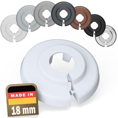FUX Rosace radiateur cache-tuyau, 18mm, lot de 10, simple, polypropylène - Publicité FUX Rosace radiateur cache-tuyau, 18mm, lot de 10, simple, polypropylène - Publicité