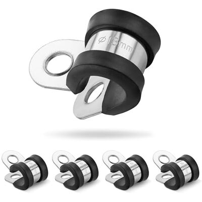 POPPSTAR 5x Colliers de Serrage en P, Acier Inoxydable, Plage de Serrage 13mm, Largeur 20mm, Caoutchouc - Publicité POPPSTAR 5x Colliers de Serrage en P, Acier Inoxydable, Plage de Serrage 13mm, Largeur 20mm, Caoutchouc - Publicité