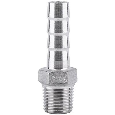 Walfront Raccord de Tuyau de Filetage Mâle Raccord de Queue de Tuyau de Barb BSP Acier Inoxydable SS304 (1/4"x10mm) - Publicité Walfront Raccord de Tuyau de Filetage Mâle Raccord de Queue de Tuyau de Barb BSP Acier Inoxydable SS304 (1/4"x10mm) - Publicité