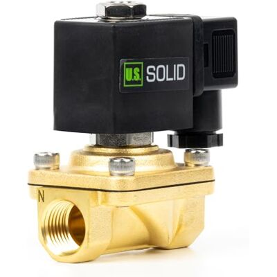 U.S. Solid Électrovanne laiton 1/2" – 12 V DC, normalement fermée, joint VITON, type boîte de jonction, filetage G - Publicité U.S. Solid Électrovanne laiton 1/2" – 12 V DC, normalement fermée, joint VITON, type boîte de jonction, filetage G - Publicité