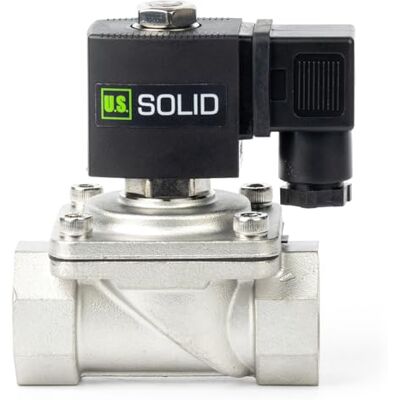 U.S. Solid Électrovanne acier inoxydable 1" – 220 V AC, normalement fermée, joint VITON, type boîte de jonction, filetage G - Publicité U.S. Solid Électrovanne acier inoxydable 1" – 220 V AC, normalement fermée, joint VITON, type boîte de jonction, filetage G - Publicité