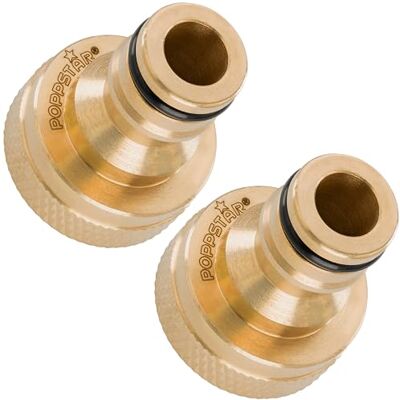 POPPSTAR Raccord de robinet 3/4 pouce filetage femelle (24 mm) et raccord rapide pour tuyau d’arrosage (compatible avec le système de connexion Gardena), 2 pièces - Publicité POPPSTAR Raccord de robinet 3/4 pouce filetage femelle (24 mm) et raccord rapide pour tuyau d’arrosage (compatible avec le système de connexion Gardena), 2 pièces - Publicité