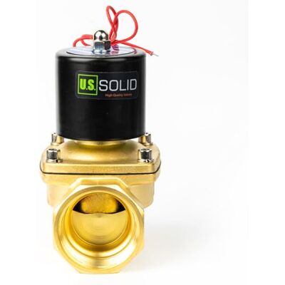 U.S. Solid 2" Laiton Electrique Électrovanne 220V AC Normalement fermé VITON Air Eau Huile Fil G - Publicité U.S. Solid 2" Laiton Electrique Électrovanne 220V AC Normalement fermé VITON Air Eau Huile Fil G - Publicité