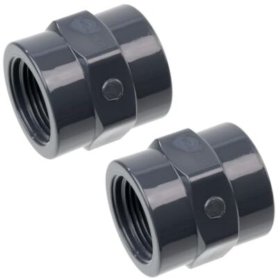 AERZETIX /Lot de 2 Manchons Taraudés 3/4''x3/4'' en Plastique Femelle-Femelle à Visser/Raccord Droit Pression pour Tuyaux 10 Bars - Publicité AERZETIX /Lot de 2 Manchons Taraudés 3/4''x3/4'' en Plastique Femelle-Femelle à Visser/Raccord Droit Pression pour Tuyaux 10 Bars - Publicité