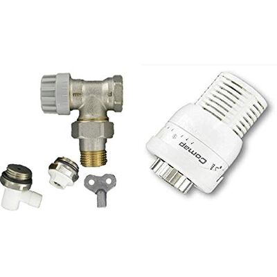 Comap Kit Complet Robinet et Tête thermostatique Senso 1 et accessoires (raccord de réglage, purgeur, robinet de vidange) pour radiateur M28 équerre 1/2" ou 15/21 S630682 - Publicité Comap Kit Complet Robinet et Tête thermostatique Senso 1 et accessoires (raccord de réglage, purgeur, robinet de vidange) pour radiateur M28 équerre 1/2" ou 15/21 S630682 - Publicité