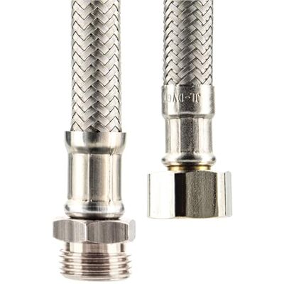 tecuro – Tuyau de raccordement pour sanitaires – Avec écrou de raccord 9,5 mm x filetage extérieur 9,5 mm x 300 mm – Homologué KTW-A et DVGW - Publicité tecuro – Tuyau de raccordement pour sanitaires – Avec écrou de raccord 9,5 mm x filetage extérieur 9,5 mm x 300 mm – Homologué KTW-A et DVGW - Publicité