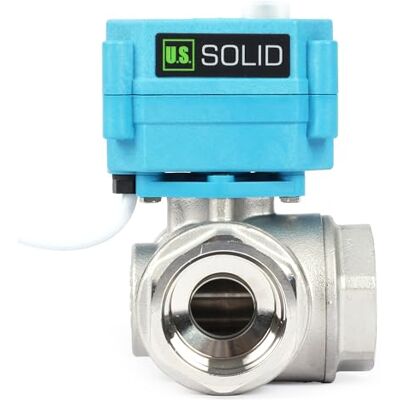 U.S. Solid Vanne 3 voies motorisée acier inoxydabl – 1", 9–24 V AC/DC, type T, électrique de zone avec fonction manuelle, robinet d'arrêt d'eau, port standard - Publicité U.S. Solid Vanne 3 voies motorisée acier inoxydabl – 1", 9–24 V AC/DC, type T, électrique de zone avec fonction manuelle, robinet d'arrêt d'eau, port standard - Publicité