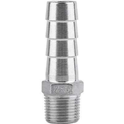 Walfront Raccord de tuyau à barbe filetage mâle BSP acier inoxydable SS304 (3/8"x15mm) - Publicité Walfront Raccord de tuyau à barbe filetage mâle BSP acier inoxydable SS304 (3/8"x15mm) - Publicité