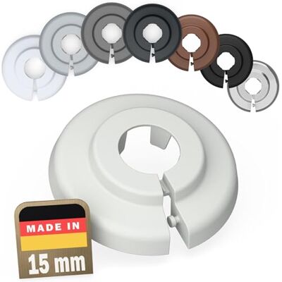 FUX 2 Pcs Cache Tuyau Rosace Radiateur 15mm Gris Rosace pour Coffrage PVC - Publicité FUX 2 Pcs Cache Tuyau Rosace Radiateur 15mm Gris Rosace pour Coffrage PVC - Publicité