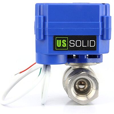 U.S. Solid 1/2" Vanne motorisée acier inoxydable Vanne a sphere 2 voies motorisée electrique 220V AC, 2 fils, retour automatique NC - Publicité U.S. Solid 1/2" Vanne motorisée acier inoxydable Vanne a sphere 2 voies motorisée electrique 220V AC, 2 fils, retour automatique NC - Publicité