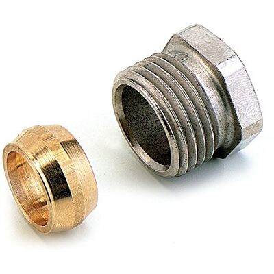 Comap Raccord à compression pour tube métallique, cuivre et robinet taraudé Mâle 1/2" 16 mm Finition nickelé 587164 - Publicité Comap Raccord à compression pour tube métallique, cuivre et robinet taraudé Mâle 1/2" 16 mm Finition nickelé 587164 - Publicité