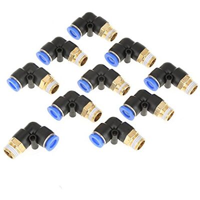 Walfront Raccords rapides pneumatiques à pousser 8 mm x 1/4 po PT mâle tuyau coude 90 degrés (10 pcs) - Publicité Walfront Raccords rapides pneumatiques à pousser 8 mm x 1/4 po PT mâle tuyau coude 90 degrés (10 pcs) - Publicité