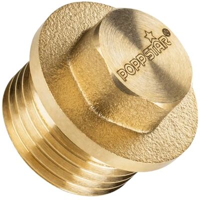 POPPSTAR Bouchon en Laiton 3/8" Filetage Extérieur (16,7mm, max. 50bar, hexagone 12 mm) - Publicité POPPSTAR Bouchon en Laiton 3/8" Filetage Extérieur (16,7mm, max. 50bar, hexagone 12 mm) - Publicité