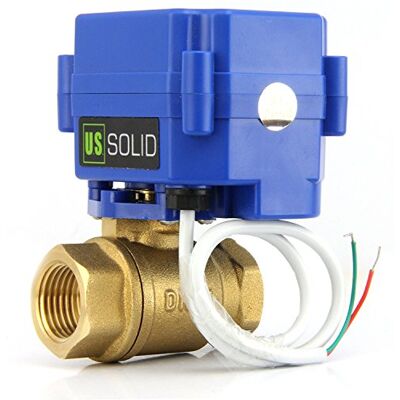U.S. Solid Vanne à boisseau sphérique motorisée normalement ouvert- 3/4" laiton avec port standard, 9-24 V AC/DC et 2 fils de retour automatique - Publicité U.S. Solid Vanne à boisseau sphérique motorisée normalement ouvert- 3/4" laiton avec port standard, 9-24 V AC/DC et 2 fils de retour automatique - Publicité