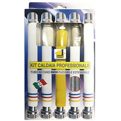 MBM Kit de tuyaux extensibles revêtus d'acier inoxydable pour chaudière 200/400 gaz 3/4 "mf 2x1 / 2" mf 3x3 / 4 "mf uni 11353 eau DM 174 - Publicité MBM Kit de tuyaux extensibles revêtus d'acier inoxydable pour chaudière 200/400 gaz 3/4 "mf 2x1 / 2" mf 3x3 / 4 "mf uni 11353 eau DM 174 - Publicité