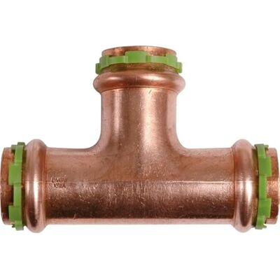 Comap Raccord cuivre en T à sertir Femelle Ø 18 mm Aalberts Integrated Piping Systems - Publicité Comap Raccord cuivre en T à sertir Femelle Ø 18 mm Aalberts Integrated Piping Systems - Publicité