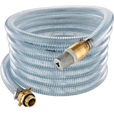 POPPSTAR Tuyau d'aspiration 1 pouce 7 m (DI 25 / DE 33 mm, Paroi 4 mm), crépine inox clapet anti-retour, écrou-raccord DI 1 1/4" (41,9 mm), réducteur DE 1" (33,3 mm) - Publicité POPPSTAR Tuyau d'aspiration 1 pouce 7 m (DI 25 / DE 33 mm, Paroi 4 mm), crépine inox clapet anti-retour, écrou-raccord DI 1 1/4" (41,9 mm), réducteur DE 1" (33,3 mm) - Publicité