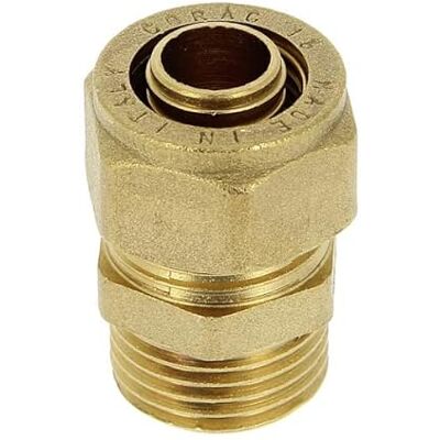 Comap Raccord à compression mamelon union mâle pour tubes PER 16x1,5 1/2" TuboPEX 9400304 - Publicité Comap Raccord à compression mamelon union mâle pour tubes PER 16x1,5 1/2" TuboPEX 9400304 - Publicité