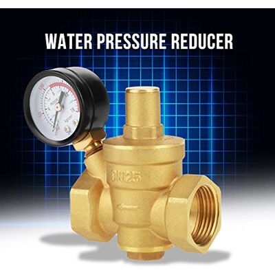 Walfront DN25 Valve de Régulateur de Pression d'Eau en Laiton, Réglable Réducteur De Pression d'Eau Réducteur + Meter - Publicité Walfront DN25 Valve de Régulateur de Pression d'Eau en Laiton, Réglable Réducteur De Pression d'Eau Réducteur + Meter - Publicité