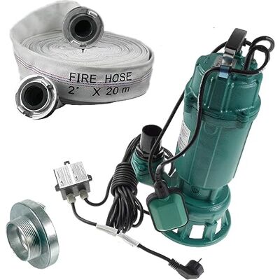 IBO Pompe submersible 1500 W 1,5 kW avec broyeur + tuyau Storz C, eau, eau sale, machine à découper - Publicité IBO Pompe submersible 1500 W 1,5 kW avec broyeur + tuyau Storz C, eau, eau sale, machine à découper - Publicité