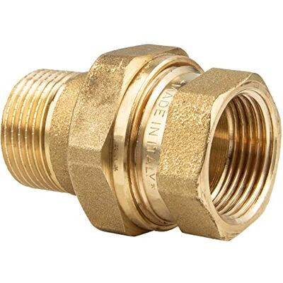 tecuro Raccord en laiton 3/8" IG x AG à joint plat avec joint de compression HD, laiton CW617N conforme à la réglementation sur l'eau potable 50930-6 - Publicité tecuro Raccord en laiton 3/8" IG x AG à joint plat avec joint de compression HD, laiton CW617N conforme à la réglementation sur l'eau potable 50930-6 - Publicité