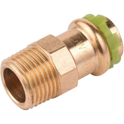 Comap Raccord laiton droit à sertir M 1/2' Ø 16 mm Aalberts Integrated Piping Systems - Publicité Comap Raccord laiton droit à sertir M 1/2' Ø 16 mm Aalberts Integrated Piping Systems - Publicité