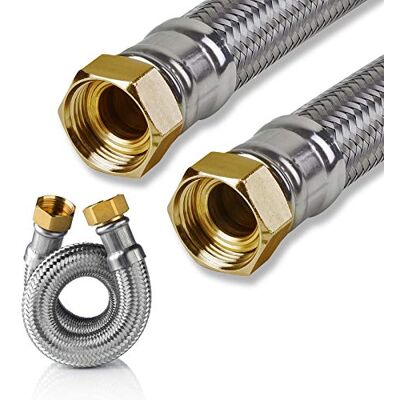 Tucai Tuyau blindé pour eau potable en acier inoxydable 3/4" DN19 800 mm DVGW Tuyau flexible - Publicité Tucai Tuyau blindé pour eau potable en acier inoxydable 3/4" DN19 800 mm DVGW Tuyau flexible - Publicité