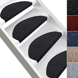 etm Marchettes d'escalier Autocollantes Tapis d'escalier antidérapant Tapis de marches en Fibres synthétiques Anti-allergiques 1 pièce nezs de Marche Demi-Lune Leipzig, 23x65 cm Anthracite - Publicité etm Marchettes d'escalier Autocollantes Tapis d'escalier antidérapant Tapis de marches en Fibres synthétiques Anti-allergiques 1 pièce nezs de Marche Demi-Lune Leipzig, 23x65 cm Anthracite - Publicité