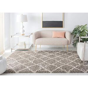Tapis shag Safavieh Gris et Ivoire - Collection Hudson - Publicité Tapis shag Safavieh Gris et Ivoire - Collection Hudson - Publicité