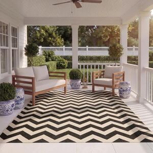 Safavieh - Courtyard - Noir/Beige - 200x290 cm - Tapis - Publicité Safavieh - Courtyard - Noir/Beige - 200x290 cm - Tapis - Publicité