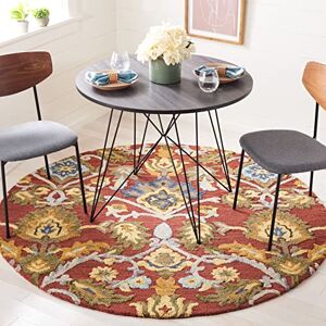 Safavieh - 120x120 cm - Laine - Rouge/Multicolor - Tapis - Publicité Safavieh - 120x120 cm - Laine - Rouge/Multicolor - Tapis - Publicité