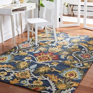 Safavieh - Blossom Tapis en laine - Bleu Multicolore - 120x120cm - Publicité Safavieh - Blossom Tapis en laine - Bleu Multicolore - 120x120cm - Publicité