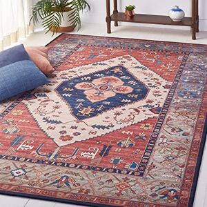 Safavieh Tucson Collection - Rust/Blue - 90x150 cm - Polyester - Rug - Publicité Safavieh Tucson Collection - Rust/Blue - 90x150 cm - Polyester - Rug - Publicité