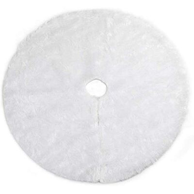 Jupe de sapin de Noël en peluche blanc Bakaji - Couverture de sapin 78cm avec effet neige - Publicité Jupe de sapin de Noël en peluche blanc Bakaji - Couverture de sapin 78cm avec effet neige - Publicité