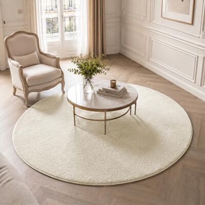 vounot ® Tapis de Salon Moderne Ultra Doux Tapis à Poils Ras Lavable en Machine avec Un sous-Tapis Antidérapant Fourni pour Le Salon la Chambre ou la Terrasse ф160cm Beige - Publicité vounot ® Tapis de Salon Moderne Ultra Doux Tapis à Poils Ras Lavable en Machine avec Un sous-Tapis Antidérapant Fourni pour Le Salon la Chambre ou la Terrasse ф160cm Beige - Publicité