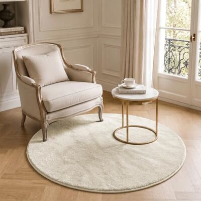 vounot ® Tapis de Salon Moderne Ultra Doux Tapis à Poils Ras Lavable en Machine avec Un sous-Tapis Antidérapant Fourni pour Le Salon la Chambre ou la Terrasse ф120cm Beige - Publicité vounot ® Tapis de Salon Moderne Ultra Doux Tapis à Poils Ras Lavable en Machine avec Un sous-Tapis Antidérapant Fourni pour Le Salon la Chambre ou la Terrasse ф120cm Beige - Publicité